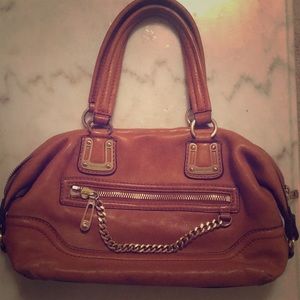 Vintage camel leather micheal kors shoulder bag